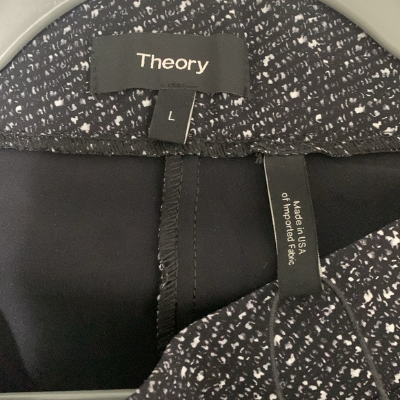 NWT Theory Leggings Black Gray Adbelle Tweed Pull On Stretch Work - Picture 6 of 7